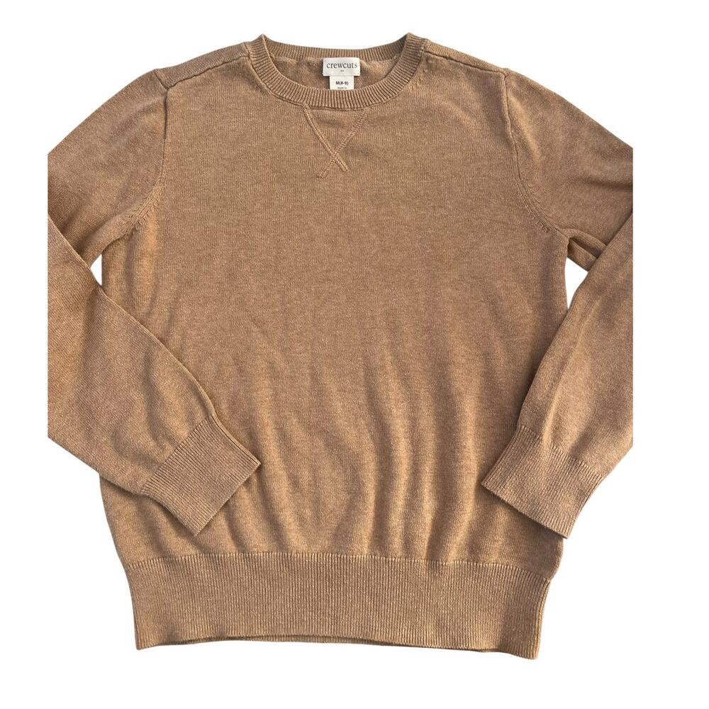 J.Crew Crewcuts Factory Boys' Cotton Crewneck Sweater | Boys M (8-9), Tan Brown